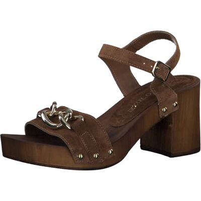 MARCO TOZZI Damer 2-2-28362-20 läder sandalett sandal med klack, konjak, 39 EU, konjak, 39 EU MARCO TOZZI Damer 2-2-28362-20 läder sandalett sandal med klack, konjak, 39 EU, konjak, 39 EU