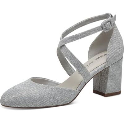 Tamaris dam pumps textilblockklack, Silver glam, 41 EU Tamaris dam pumps textilblockklack, Silver glam, 41 EU