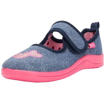 Playshoes Unisex barn hjärta tofflor, Jeansblå 3-22/23 EU Playshoes Unisex barn hjärta tofflor, Jeansblå 3-22/23 EU