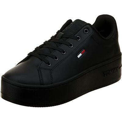 Tommy Hilfiger Tommy Jeans dam skor sneakers TJ platt form mat svart (triple black), 41 EU, Trippel svart, 41 EU Tommy Hilfiger Tommy Jeans dam skor sneakers TJ platt form mat svart (triple black), 41 EU, Trippel svart, 41 EU