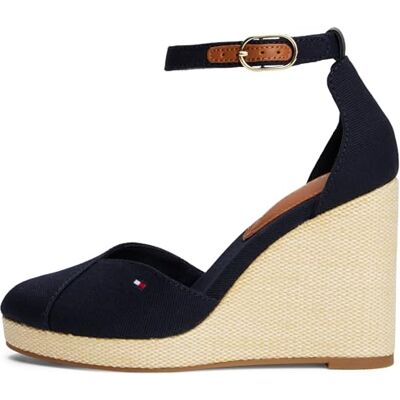 Tommy Hilfiger kvinnors flagga stängd tå Espadrillos med ankelrem, Blå rymd blå, 37 EU Tommy Hilfiger kvinnors flagga stängd tå Espadrillos med ankelrem, Blå rymd blå, 37 EU