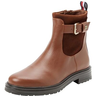 Tommy Hilfiger Dam termomaterial mix bälte stövel låg stövel, Naturlig kognac, 36 EU Tommy Hilfiger Dam termomaterial mix bälte stövel låg stövel, Naturlig kognac, 36 EU