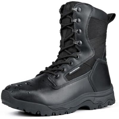 FREE SOLDIER Taktiska herrstövlar 20 cm lätta stridskängor hållbara mocka militära arbetsstövlar ökenstövlar, svart, 46 EU FREE SOLDIER Taktiska herrstövlar 20 cm lätta stridskängor hållbara mocka militära arbetsstövlar ökenstövlar, svart, 46 EU