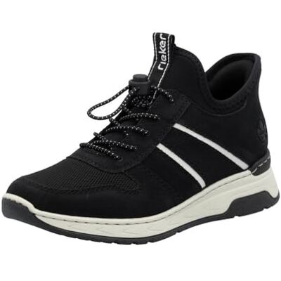 Rieker dam M0059 korta stövlar, Svart svart offwhite schwa, 38 EU Rieker dam M0059 korta stövlar, Svart svart offwhite schwa, 38 EU