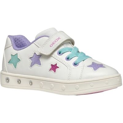 Geox Mädchen J Skylin Girl B Sneaker, Vit flerfärgad, 0.5 UK Geox Mädchen J Skylin Girl B Sneaker, Vit flerfärgad, 0.5 UK