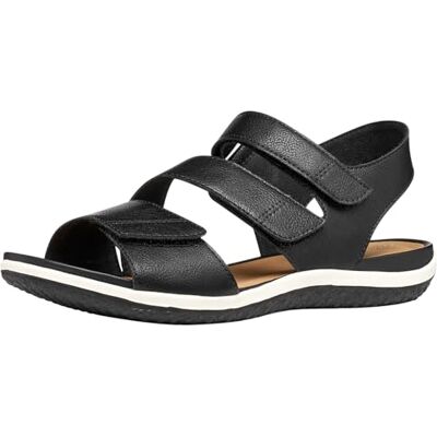 Geox Dam D Vega A platt sandal, svart, 37 EU Geox Dam D Vega A platt sandal, svart, 37 EU
