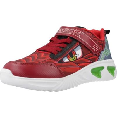 Geox Jungen J Assister Boy B Sneaker, Dk Röd, 4 UK Geox Jungen J Assister Boy B Sneaker, Dk Röd, 4 UK