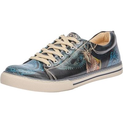 DOGO Mörkblå veganläder herr sneakers Time's Up Deer Motif-45, Färg: blå, 45 EU DOGO Mörkblå veganläder herr sneakers Time's Up Deer Motif-45, Färg: blå, 45 EU