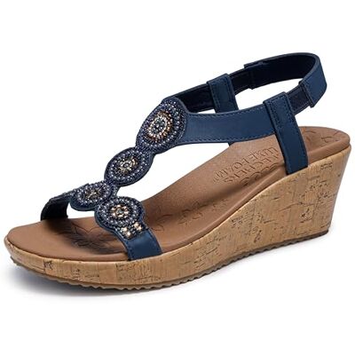 Skechers Dam Beverlee-Date Glam Wedge Sandal, USA, Marinblått Xsp, 41 EU Skechers Dam Beverlee-Date Glam Wedge Sandal, USA, Marinblått Xsp, 41 EU