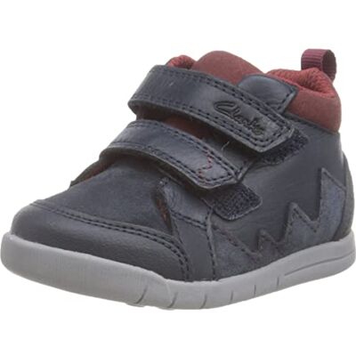 Clarks pojkar Rex Park T Sneaker, Marinblå läder 24 EU Clarks pojkar Rex Park T Sneaker, Marinblå läder 24 EU