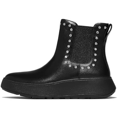 Fitflop dam F-mode GEM-trim läder Flatform Chelsea stövlar, svart, 4,5 UK, Helt svart, 37.5 EU Fitflop dam F-mode GEM-trim läder Flatform Chelsea stövlar, svart, 4,5 UK, Helt svart, 37.5 EU