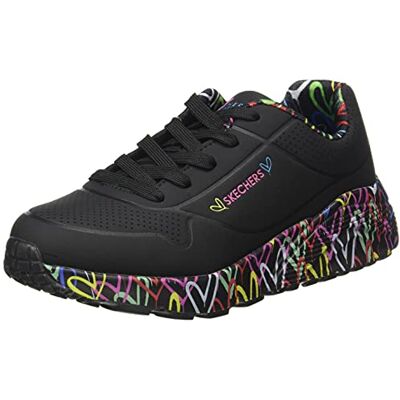 Skechers Flickor Uno Lite Lovely Luv sneakers, Svart syntetisk multitrim, 27 EU Skechers Flickor Uno Lite Lovely Luv sneakers, Svart syntetisk multitrim, 27 EU