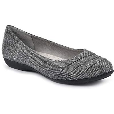 CLIFFS BY WHITE MOUNTAIN Clara Ballet Flat, Medium, Grå Tenn glittertyg 37.5 EU CLIFFS BY WHITE MOUNTAIN Clara Ballet Flat, Medium, Grå Tenn glittertyg 37.5 EU