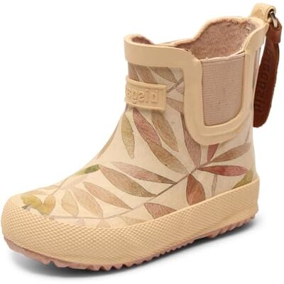 Bisgaard Unisex barn baby gummi regnstövel, Beige löv, 28 EU Bisgaard Unisex barn baby gummi regnstövel, Beige löv, 28 EU