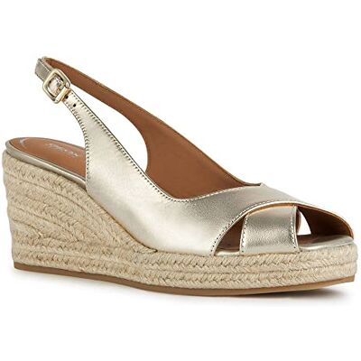Geox Dam D PANAREA Espadrille Wedge Sandal, LT Gold, 39,5 EU, Guldpläterat guld, 39.5 EU Geox Dam D PANAREA Espadrille Wedge Sandal, LT Gold, 39,5 EU, Guldpläterat guld, 39.5 EU
