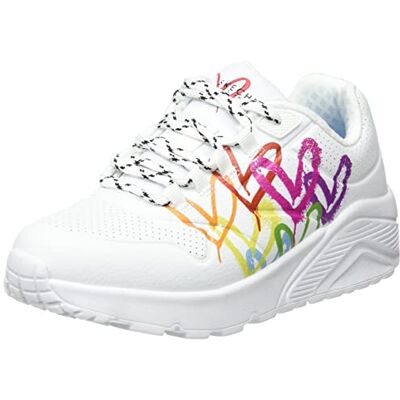 Skechers Flickor UNO Lite Love Brights sneakers, Vit PU multitrim, 37.5 EU Skechers Flickor UNO Lite Love Brights sneakers, Vit PU multitrim, 37.5 EU