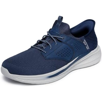 Skechers herr Slade Caster sneakers, marinstickat nät/syntetisk, 10.5 UK Skechers herr Slade Caster sneakers, marinstickat nät/syntetisk, 10.5 UK
