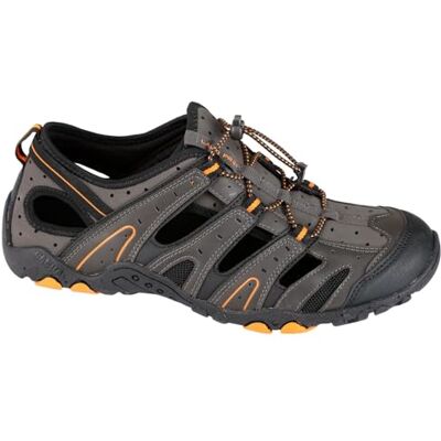Lahti PRO Herr L30607 arbetssandaler halkfri profilerad gummi yttersula öppen häl skor, grå/svart/orange, 10 UK, Grå svart orange, 42.5 EU Lahti PRO Herr L30607 arbetssandaler halkfri profilerad gummi yttersula öppen häl skor, grå/svart/orange, 10 UK, Grå svart orange, 42.5 EU