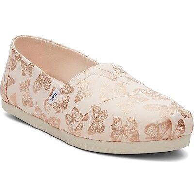 TOMS Alpargata tryck loafer för kvinnor platt, Rosa fjäril, 35.5 EU TOMS Alpargata tryck loafer för kvinnor platt, Rosa fjäril, 35.5 EU