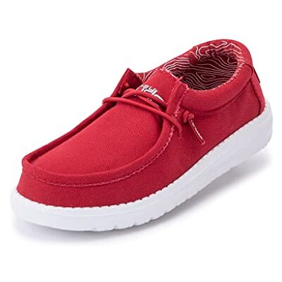 HEYDUDE Hey Dude pojkar Wally Youth Moc Toe skor, röd, 34 EU HEYDUDE Hey Dude pojkar Wally Youth Moc Toe skor, röd, 34 EU