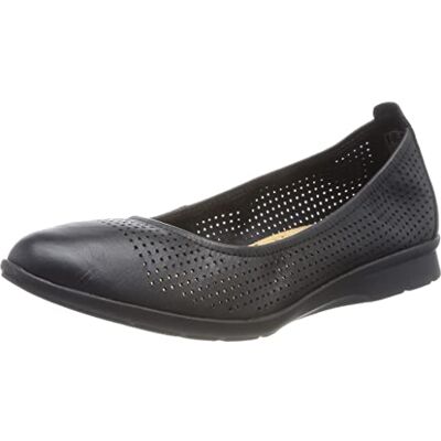 Clarks dam Jenette Ease ballerinaskor, Svart läder, 37 EU Clarks dam Jenette Ease ballerinaskor, Svart läder, 37 EU