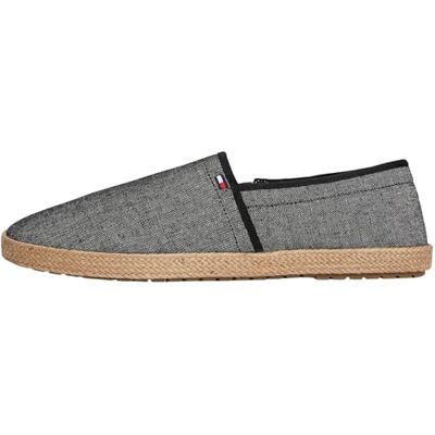 Tommy Hilfiger Herr Chambray Espadrillos med logotyp, Svart, 40 EU Tommy Hilfiger Herr Chambray Espadrillos med logotyp, Svart, 40 EU