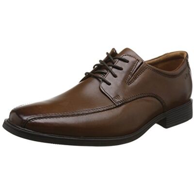 Clarks Tilden Walk Mens Dark Tan Lea, 6.5 Clarks Tilden Walk Mens Dark Tan Lea, 6.5