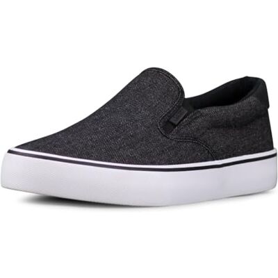 Lugz Herr Clipper Sneaker, Svart Svart vit denim 37.5 EU Lugz Herr Clipper Sneaker, Svart Svart vit denim 37.5 EU