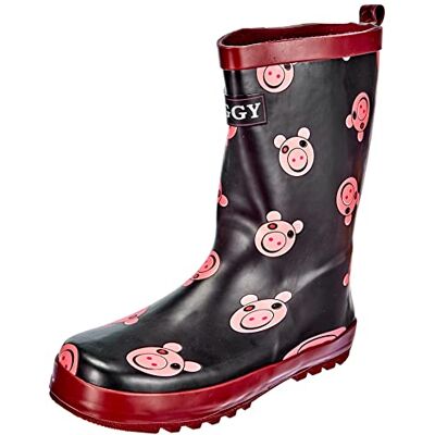 Popgear Piggy Girls Wellington stövlar vinröd/svart 3 Popgear Piggy Girls Wellington stövlar vinröd/svart 3