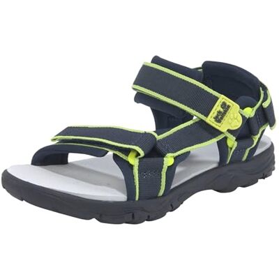 Jack Wolfskin Unisex barn Seven Seas 3 K sandal, Blå lime 31 EU Jack Wolfskin Unisex barn Seven Seas 3 K sandal, Blå lime 31 EU