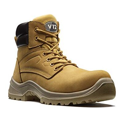 V12 Bobcat, S1P Nubuck-säkerhetsstövel, storlek 10, honung V12 Bobcat, S1P Nubuck-säkerhetsstövel, storlek 10, honung