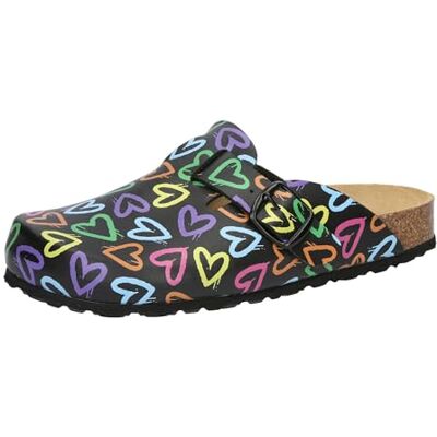 Lico Dam Bioline Clog Print Pantoletter, svart, 42 EU Lico Dam Bioline Clog Print Pantoletter, svart, 42 EU