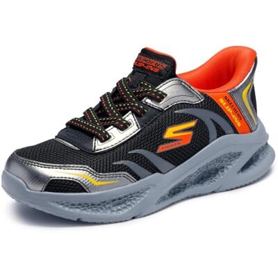 Skechers Meteor-Lights Brisk-Beams sneakers, Svart Silver, 12.5 UK Skechers Meteor-Lights Brisk-Beams sneakers, Svart Silver, 12.5 UK