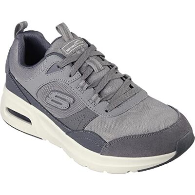 Skechers Herr Tres-air Uno sneakers, Grå mocka nät duraleather trim, 39.5 EU Skechers Herr Tres-air Uno sneakers, Grå mocka nät duraleather trim, 39.5 EU