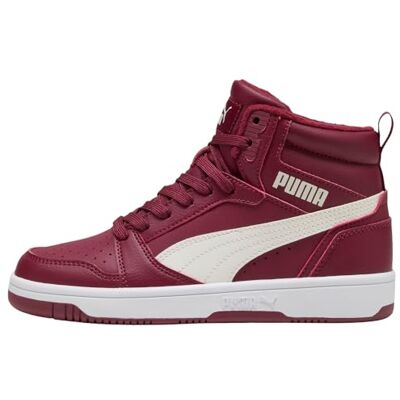 PUMA Unisex barn Rebound V6 Mid WTR Jr Sneaker, Team Regal röd varm vit vit, 5 UK PUMA Unisex barn Rebound V6 Mid WTR Jr Sneaker, Team Regal röd varm vit vit, 5 UK