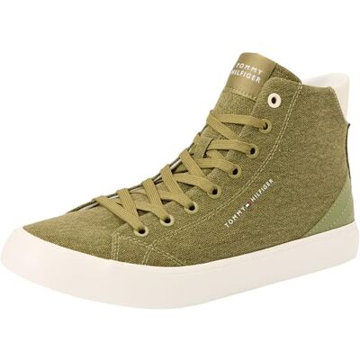 Tommy Hilfiger Herr TH HI Vulc Summer CVS Vulkaniserade sneakers, Mash Green, 8 UK, Mash grön, 42 EU Tommy Hilfiger Herr TH HI Vulc Summer CVS Vulkaniserade sneakers, Mash Green, 8 UK, Mash grön, 42 EU