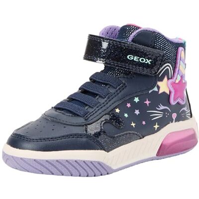 Geox J Inek Girl B, Sneaker flickor, Marinblå, flerfärgad, 34 EU Geox J Inek Girl B, Sneaker flickor, Marinblå, flerfärgad, 34 EU