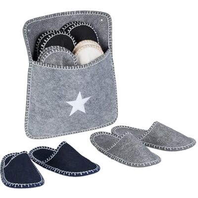 Relaxdays unisex 6 Paar Gästehausschuhe aus Filz gästuppsättning av 6 par med väska, storlekar 36-45, filttofflor, halkfri sula, flerfärgad, 36/45 EU, Flerfärgad, 36/45 EU Relaxdays unisex 6 Paar Gästehausschuhe aus Filz gästuppsättning av 6 par med väska, storlekar 36-45, filttofflor, halkfri sula, flerfärgad, 36/45 EU, Flerfärgad, 36/45 EU