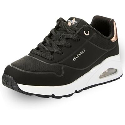 Skechers Unisex Barn Street Girls sneakers, Svart syntetisk trim, 37 EU Skechers Unisex Barn Street Girls sneakers, Svart syntetisk trim, 37 EU