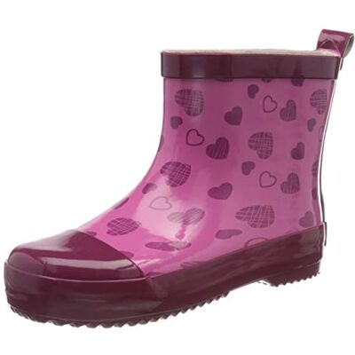 Playshoes Flickor naturgummi halvskaft hjärta gummistövlar, rosa, 20 EU Playshoes Flickor naturgummi halvskaft hjärta gummistövlar, rosa, 20 EU