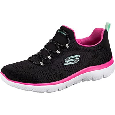 Skechers dam Summits Perfect Views sneakers, Svart nät/het rosa kant, 37,5 EU Skechers dam Summits Perfect Views sneakers, Svart nät/het rosa kant, 37,5 EU