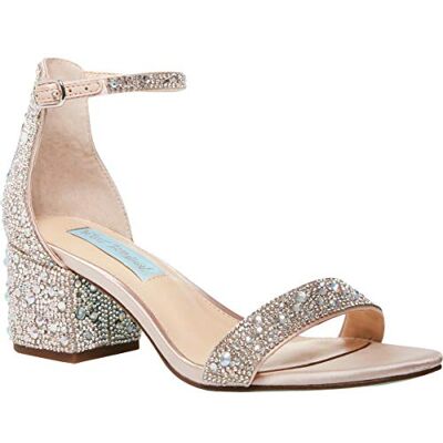 Betsey Johnson Blue Women's Mari Heeled Sandal, Champagne, 7.5 M US Betsey Johnson Blue Women's Mari Heeled Sandal, Champagne, 7.5 M US