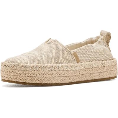 TOMS Valencia Platform, Champagne Glimmer Slub Canvas, 4.5 UK TOMS Valencia Platform, Champagne Glimmer Slub Canvas, 4.5 UK
