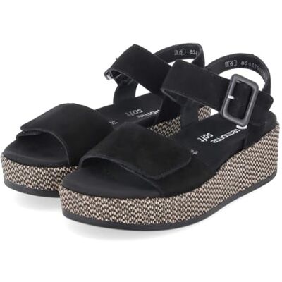 Remonte dam D1n54 kil sandaler, svart, 10.5 UK Remonte dam D1n54 kil sandaler, svart, 10.5 UK