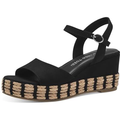 MARCO TOZZI Dam, Feel Me fotbädd, mjukt foder, 2–28395–42 sandal med klack, svart, 37 EU MARCO TOZZI Dam, Feel Me fotbädd, mjukt foder, 2–28395–42 sandal med klack, svart, 37 EU