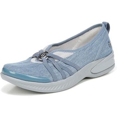 LifeStride BZees Women's Niche Slip-On Comfort Ballet Flat,Washed Denim Fabric,8.5 LifeStride BZees Women's Niche Slip-On Comfort Ballet Flat,Washed Denim Fabric,8.5