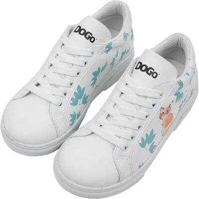DOGO Unisex barn vegan vita sneakers "Everything is Gonna Be Purrfect" motiv-29, Vitt och blått, 29 EU DOGO Unisex barn vegan vita sneakers "Everything is Gonna Be Purrfect" motiv-29, Vitt och blått, 29 EU