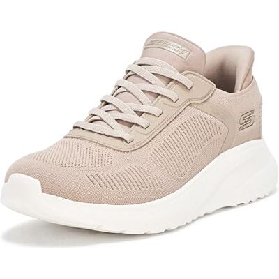 Skechers Women's Hands Free Slip-INS BOBS Squad Chaos-Current Muse Sneaker, Taupe, 7 Wide Skechers Women's Hands Free Slip-INS BOBS Squad Chaos-Current Muse Sneaker, Taupe, 7 Wide