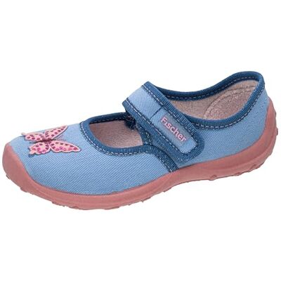 Fischer Markenschuh Fischer varumärkessko flickor-kardborre-toffla ballerina med fjäril Fischer Markenschuh Fischer varumärkessko flickor-kardborre-toffla ballerina med fjäril