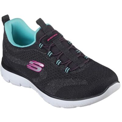 Skechers dam Summits New Nature Sneakers, Black Knit/Pink & Aqua Trim, 37.5 EU Skechers dam Summits New Nature Sneakers, Black Knit/Pink & Aqua Trim, 37.5 EU